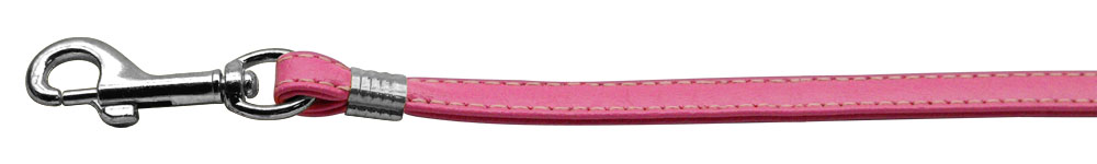 Flat Plain Leashes Pink Silver Hardware
